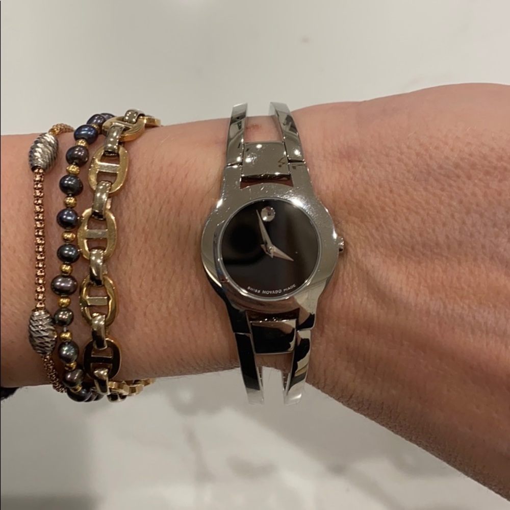 Movado black face with stainless steel